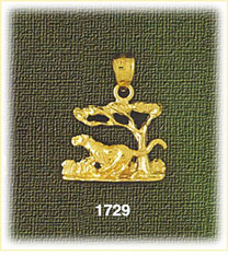 14K Gold Prowling Jaguar Charm