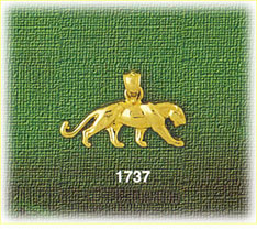 14K Gold Mountain Lion Charm
