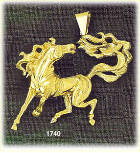 14K Gold Whimsical Horse Charm