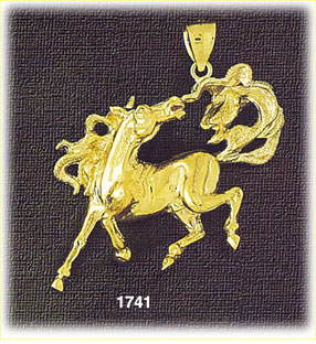 14K Gold Fantasy Horse Charm