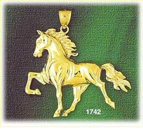 14K Gold Stallion Horse Charm