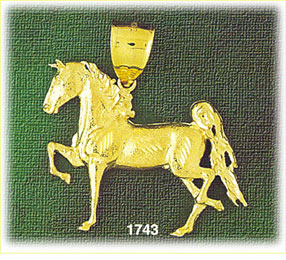 14K Gold Diamond Cut Horse Charm