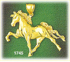 14K Gold Horse Stallion Charm