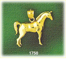 14K Gold Standing Horse Charm