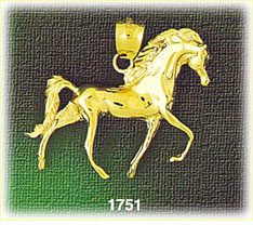 14K Gold Prancing Horse Charm