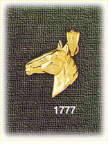 14K Gold Stallion Horse Head Charm