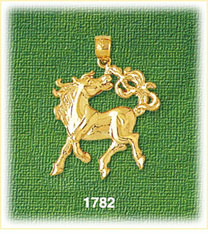 14K Gold Show Horse Charm