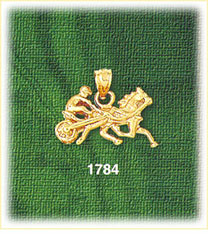 14K Gold Horse Rider Charm