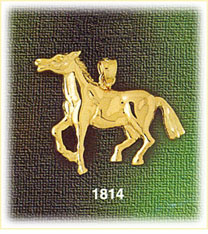14K Gold Polished Cantering Horse Charm