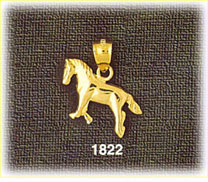 14K Gold Horse Charm