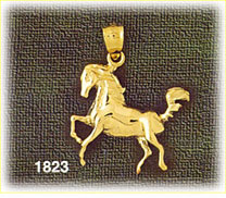 14K Gold Thoroughbred Horse Charm
