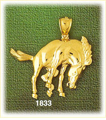 14K Gold Horse Bucking Charm