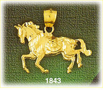 14K Gold Sculpted Horse Charm