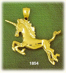 14K Gold Leaping Unicorn Charm