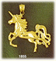 14K Gold Trotting Unicorn Charm