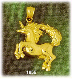 14K Gold Unicorn w/Wild Mane Charm