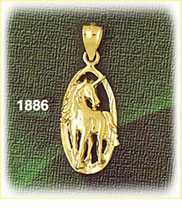 14K Gold Unicorn Medallion