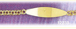 14Kt Gold Oval ID Baby Bracelet