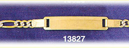 14K Gold Figaro Pave ID Baby Bracelet