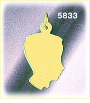 14K Gold Boy Face Plate Charm