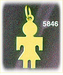 14Kt Gold Engraveable Girl Plate Charm