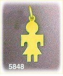 14K Gold Engraveable Girl Plate Charm