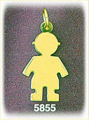 14K Gold Engraveable Boy Charm