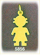 14K Gold Engraveable Girl Charm