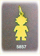 14Kt Gold Engraveable Girl Charm