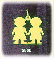 14K Gold Engraveable Twins Plate Charm