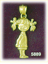 14K Gold Girl Charm