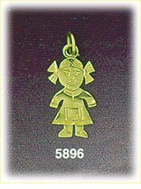 14K Gold Baby Girl Charm