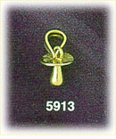 14K Gold 3 Dimensional Pacifier Charm