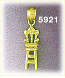 14K Gold 3D High Chair Charm