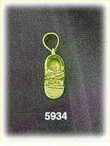14K Gold 3D Baby Shoe Charm
