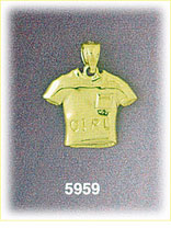 14K Gold Girl T-Shirt Charm