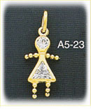 14K Gold Triangle Birthstone Baby Charm