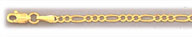 2.5MM 14K Gold Figaro Chain