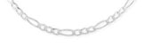 3MM 14K White Gold Figaro Chain
