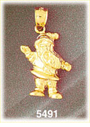 14K Gold 3D Santa Claus Charm