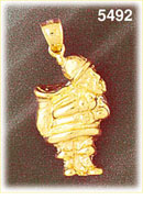 14K Gold 3D Santa Claus Pendant
