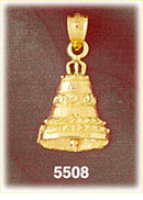14K Gold Christmas Bell Charm