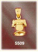 14K Gold Christmas Bells 3D Christmas Charm