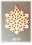 14K Gold Snowflake Pendant