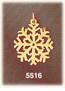 14K Gold Snowflake Charm