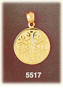 14K Gold Snowflake Medallion Pendant