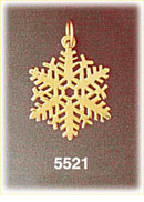 14K Gold Winter Snowflake Charm