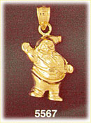 14K Gold Waving Santa Claus Charm