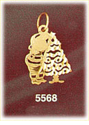 14K Gold Christmas Tree w/Santa Charm