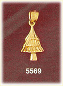 14K Gold Christmas Tree Charm